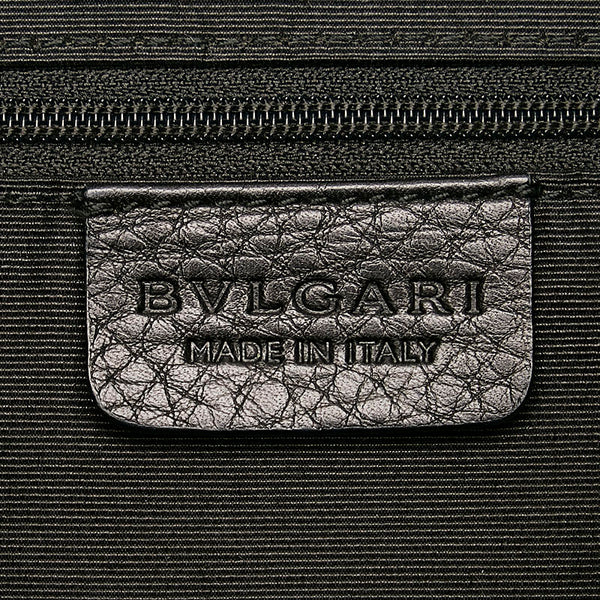 ブルガリ ロゴマニア ショルダーバッグ ブラック キャンバス レザー レディース BVLGARI 【中古】