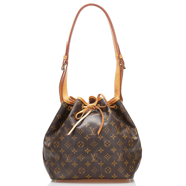 ルイ ヴィトン モノグラム プチ ノエ ショルダーバッグ M42226 ブラウン PVC レザー レディース LOUIS VUITTON 【中古】