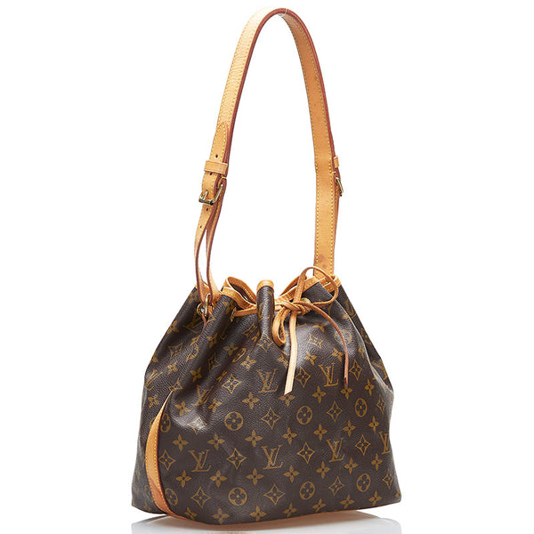 ルイ ヴィトン モノグラム プチ ノエ ショルダーバッグ M42226 ブラウン PVC レザー レディース LOUIS VUITTON 【中古】