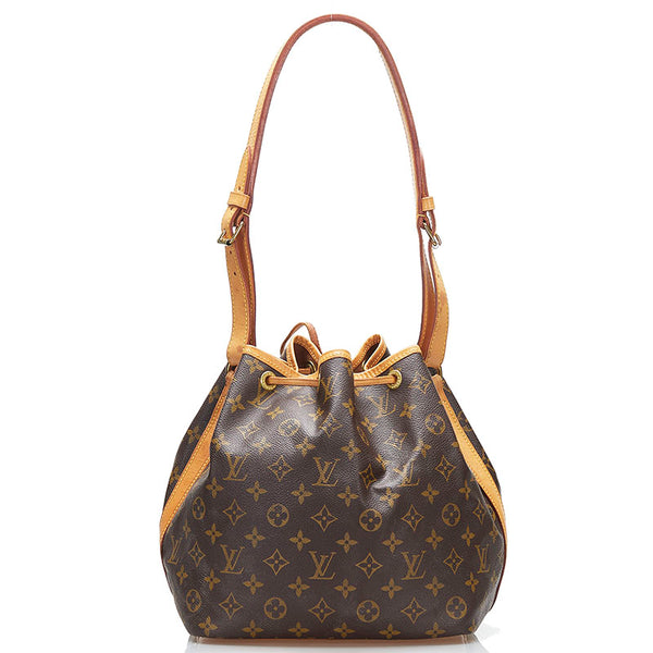 ルイ ヴィトン モノグラム プチ ノエ ショルダーバッグ M42226 ブラウン PVC レザー レディース LOUIS VUITTON 【中古】