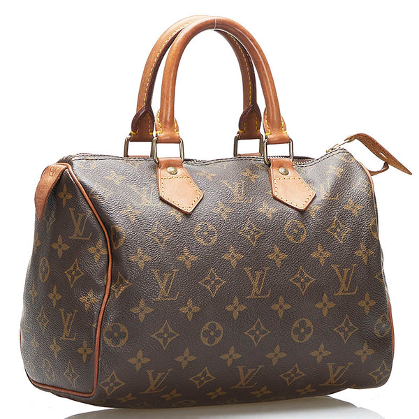 ルイ ヴィトン モノグラム スピーディ25 ハンドバッグ M41528 ブラウン PVC レザー レディース LOUIS VUITTON 【中古】