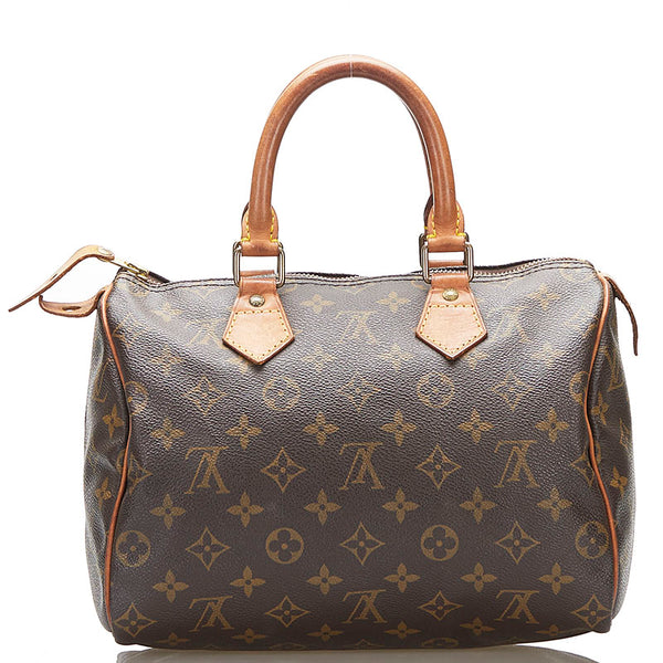 ルイ ヴィトン モノグラム スピーディ25 ハンドバッグ M41528 ブラウン PVC レザー レディース LOUIS VUITTON 【中古】