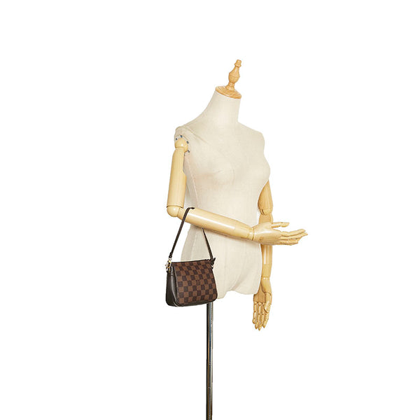 ルイ ヴィトン ダミエ トゥルース メイクアップ ポーチ ミニハンドバッグ N51982 ブラウン PVC レザー レディース LOUIS VUITTON 【中古】
