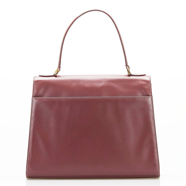 カルティエ マストライン ハンドバッグ ボルドー レザー レディース CARTIER 【中古】