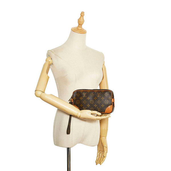 ルイ ヴィトン モノグラム マルリードラゴンヌPM セカンドバッグ M51827 ブラウン PVC レザー メンズ LOUIS VUITTON 【中古】