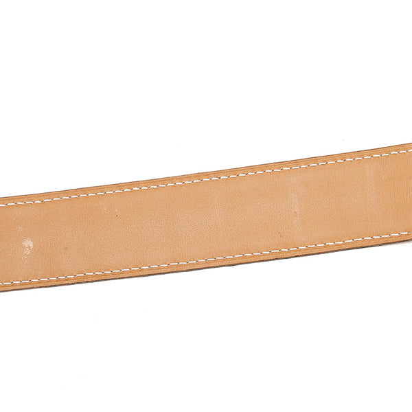 エルメス H ロゴ コンスタンス クロコポロサス 80 ベルト シルバー ピンク レザー レディース HERMES 【中古】