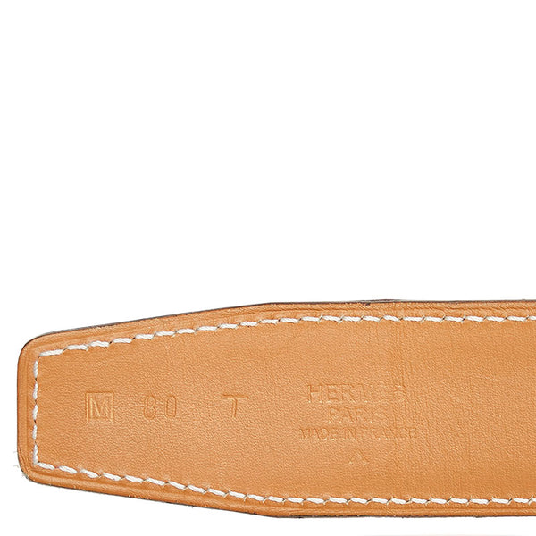 エルメス H ロゴ コンスタンス クロコポロサス 80 ベルト シルバー ピンク レザー レディース HERMES 【中古】