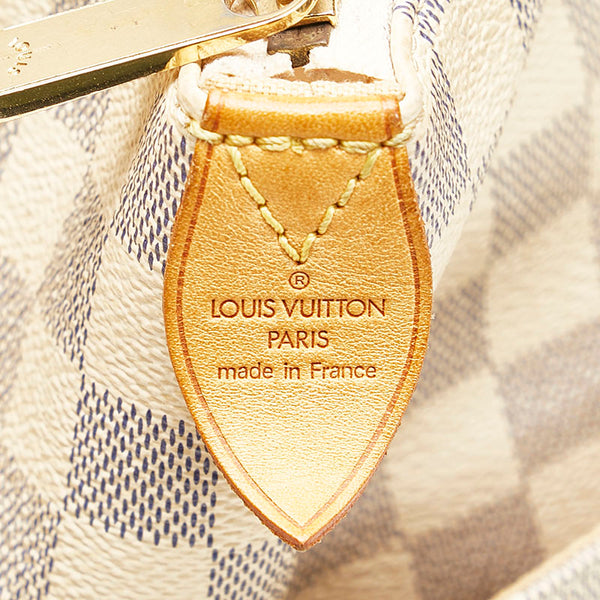ルイ ヴィトン ダミエ アズール トータリーMM トートバッグ ショルダーバッグ N41279 ホワイト アイボリー PVC レザー レディース LOUIS VUITTON 【中古】