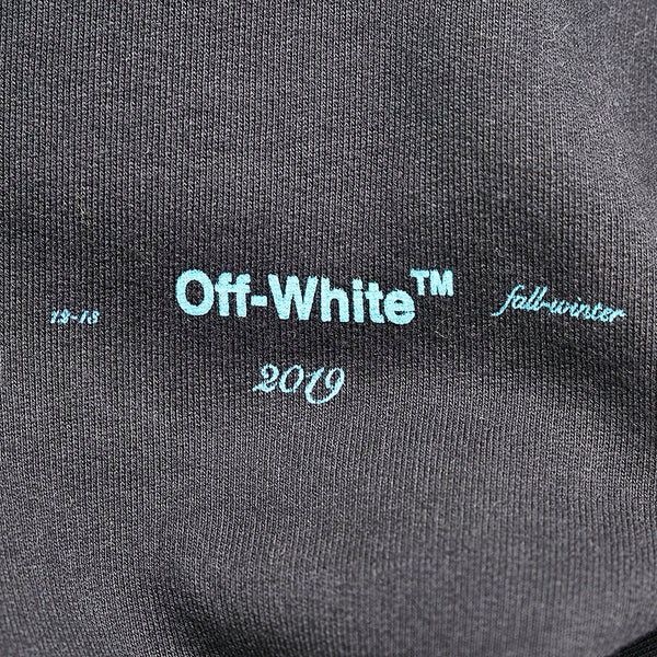 オフホワイト スラッシュロゴ  ジップパーカー SIZE:M OMBE001F ブラック コットン メンズ OFF-WHITE 【中古】