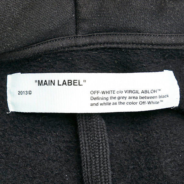 オフホワイト スラッシュロゴ  ジップパーカー SIZE:M OMBE001F ブラック コットン メンズ OFF-WHITE 【中古】