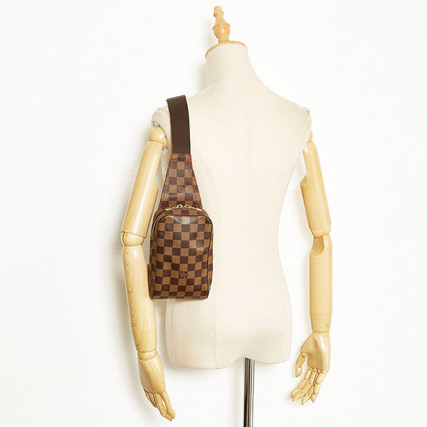 ルイ ヴィトン ダミエ ジェロニモス ボディバッグ N51994 エベヌ ブラウン PVC レザー メンズ LOUIS VUITTON 【中古】