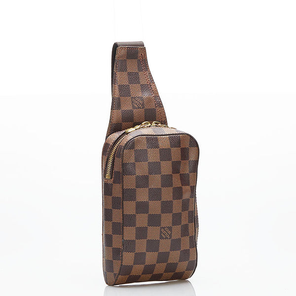 ルイ ヴィトン ダミエ ジェロニモス ボディバッグ N51994 エベヌ ブラウン PVC レザー メンズ LOUIS VUITTON 【中古】