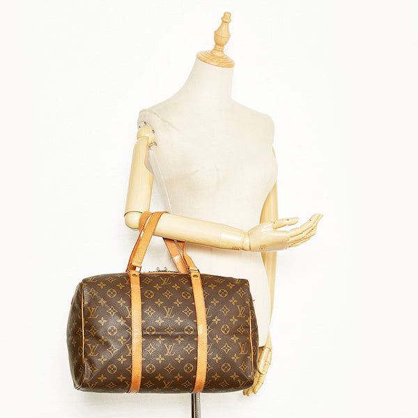 ルイ ヴィトン モノグラム サックスープル35 ボストンバッグ M41626 ブラウン PVC レザー レディース LOUIS VUITTON 【中古】