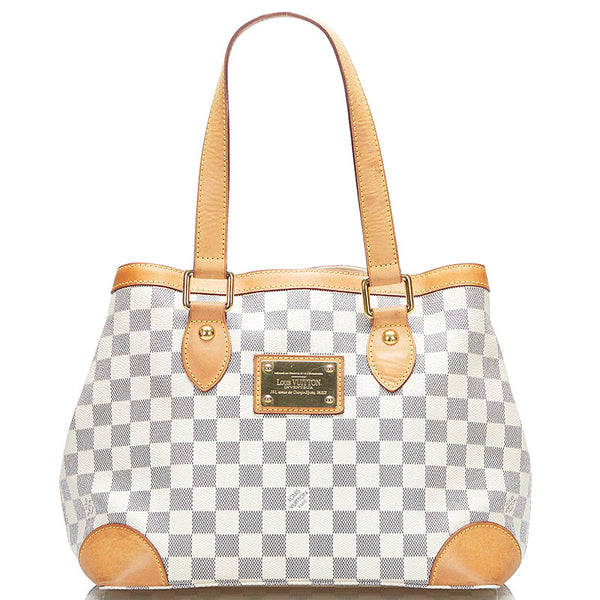 ルイ ヴィトン ダミエ アズール ハムステッドPM ハンドバッグ N51207 ホワイト PVC レザー レディース LOUIS VUITTON 【中古】