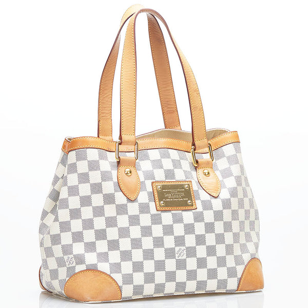 ルイ ヴィトン ダミエ アズール ハムステッドPM ハンドバッグ N51207 ホワイト PVC レザー レディース LOUIS VUITTON 【中古】