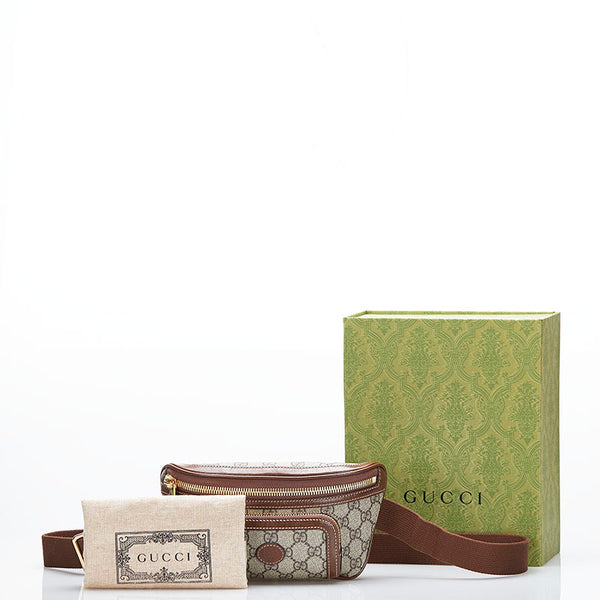 グッチ GGスプリーム インターロッキングG ボディバッグ ウエストバッグ ショルダーバッグ 682933 ベージュ ブラウン PVC レザー レディース GUCCI 【中古】