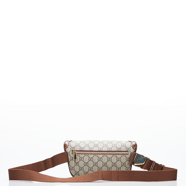 グッチ GGスプリーム インターロッキングG ボディバッグ ウエストバッグ ショルダーバッグ 682933 ベージュ ブラウン PVC レザー レディース GUCCI 【中古】