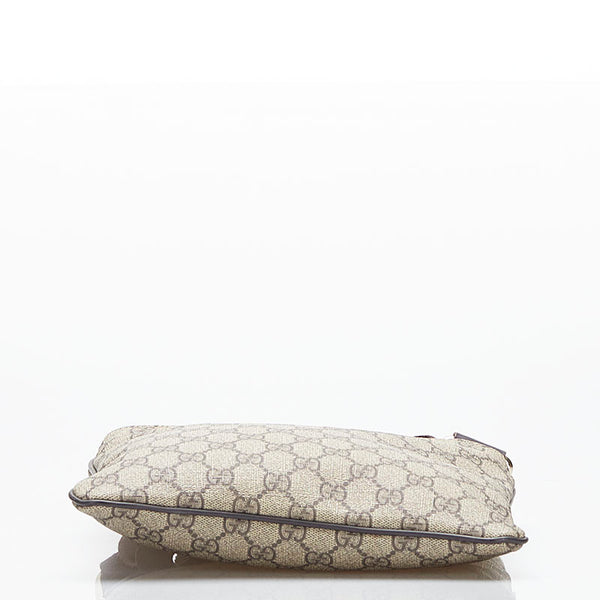 グッチ GGスプリーム 斜め掛け ショルダーバッグ 201538 ベージュ ブラウン PVC レザー メンズ GUCCI 【中古】