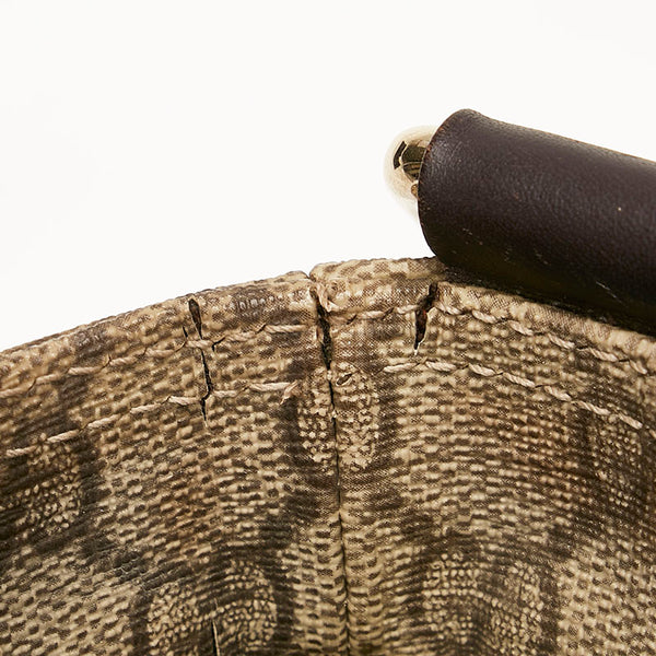 グッチ GGスプリーム 斜め掛け ショルダーバッグ 201538 ベージュ ブラウン PVC レザー メンズ GUCCI 【中古】