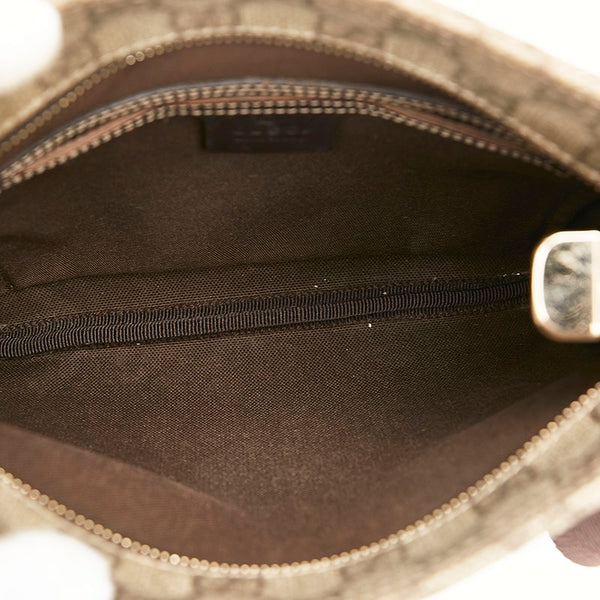 グッチ GGスプリーム 斜め掛け ショルダーバッグ 201538 ベージュ ブラウン PVC レザー メンズ GUCCI 【中古】