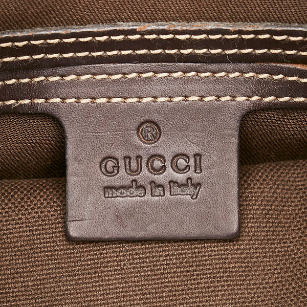 グッチ GGスプリーム 斜め掛け ショルダーバッグ 201538 ベージュ ブラウン PVC レザー メンズ GUCCI 【中古】