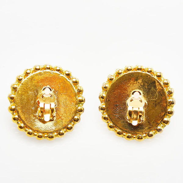 シャネル ココマーク イヤリング 23 ゴールド ブラック メッキ ベロア レディース CHANEL 【中古】