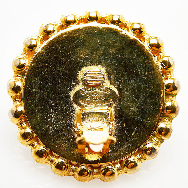 シャネル ココマーク イヤリング 23 ゴールド ブラック メッキ ベロア レディース CHANEL 【中古】