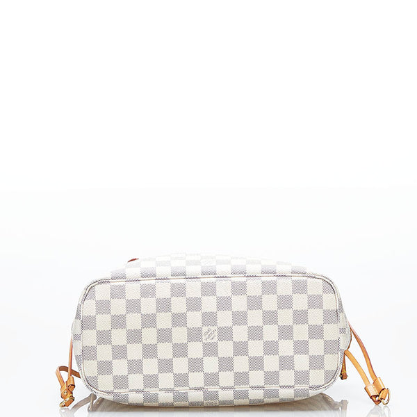 ルイ ヴィトン ダミエ アズール ネヴァーフルPM トートバッグ ショルダーバッグ N51110 ホワイト PVC レザー レディース LOUIS VUITTON 【中古】
