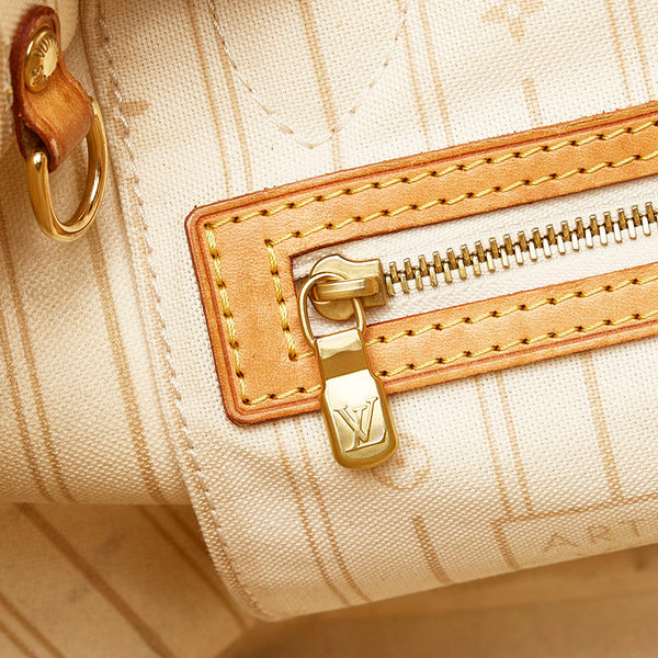 ルイ ヴィトン ダミエ アズール ネヴァーフルPM トートバッグ ショルダーバッグ N51110 ホワイト PVC レザー レディース LOUIS VUITTON 【中古】