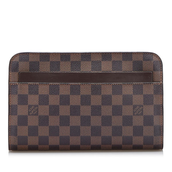 ルイ ヴィトン ダミエ サンルイ セカンドバッグ N51993 エベヌ ブラウン PVC レザー メンズ LOUIS VUITTON 【中古】