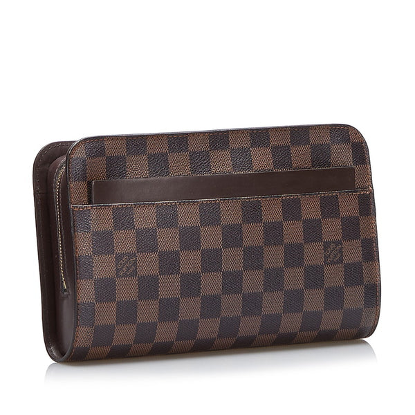 ルイ ヴィトン ダミエ サンルイ セカンドバッグ N51993 エベヌ ブラウン PVC レザー メンズ LOUIS VUITTON 【中古】