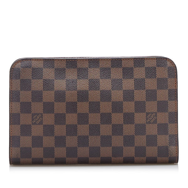 ルイ ヴィトン ダミエ サンルイ セカンドバッグ N51993 エベヌ ブラウン PVC レザー メンズ LOUIS VUITTON 【中古】