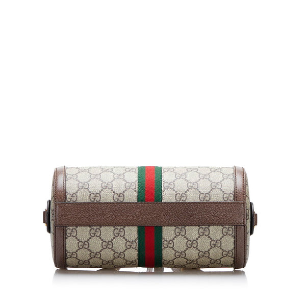 グッチ オフィディア GGスモール GGスプリーム ハンドバッグ ミニボストンバッグ 2WAY 602577 ブラウン ベージュ PVC レザー レディース GUCCI 【中古】