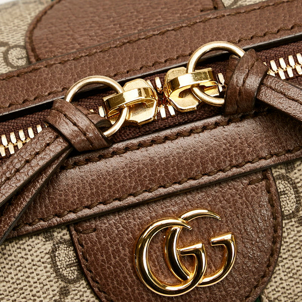 グッチ オフィディア GGスモール GGスプリーム ハンドバッグ ミニボストンバッグ 2WAY 602577 ブラウン ベージュ PVC レザー レディース GUCCI 【中古】