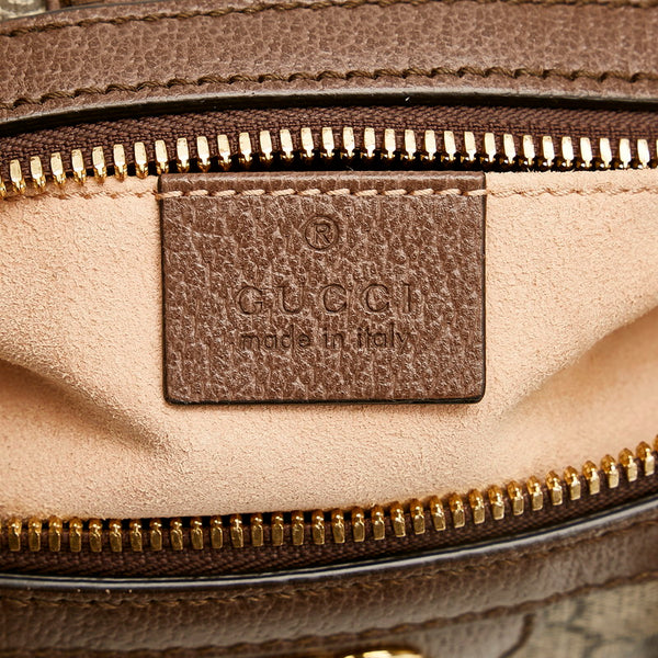 グッチ オフィディア GGスモール GGスプリーム ハンドバッグ ミニボストンバッグ 2WAY 602577 ブラウン ベージュ PVC レザー レディース GUCCI 【中古】