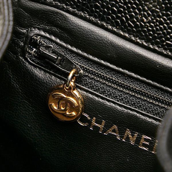 シャネル ココマーク チェーンショルダーバッグ ブラック キャビアスキン レディース CHANEL 【中古】