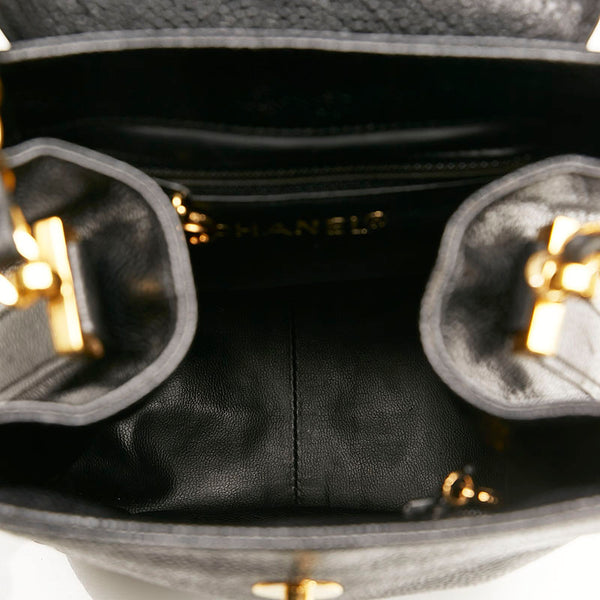 シャネル ココマーク チェーンショルダーバッグ ブラック キャビアスキン レディース CHANEL 【中古】