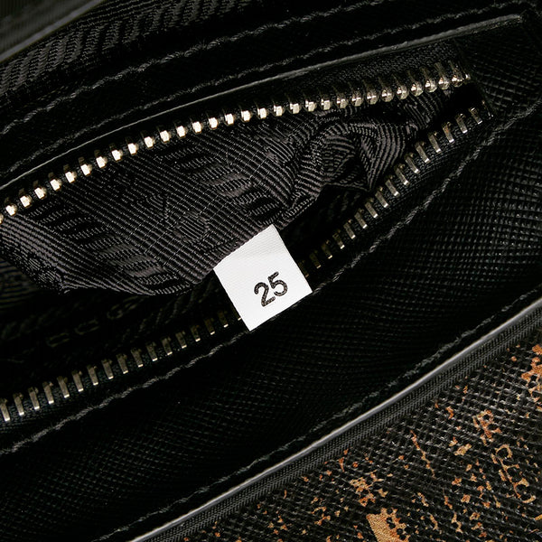 プラダ チェック 斜め掛け ハンドバッグ ショルダーバッグ 2WAY 1BA014 ブラウン ブラウン PVC ナイロン レディース PRADA 【中古】