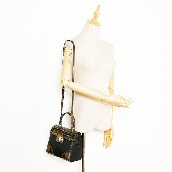 プラダ チェック 斜め掛け ハンドバッグ ショルダーバッグ 2WAY 1BA014 ブラウン ブラウン PVC ナイロン レディース PRADA 【中古】