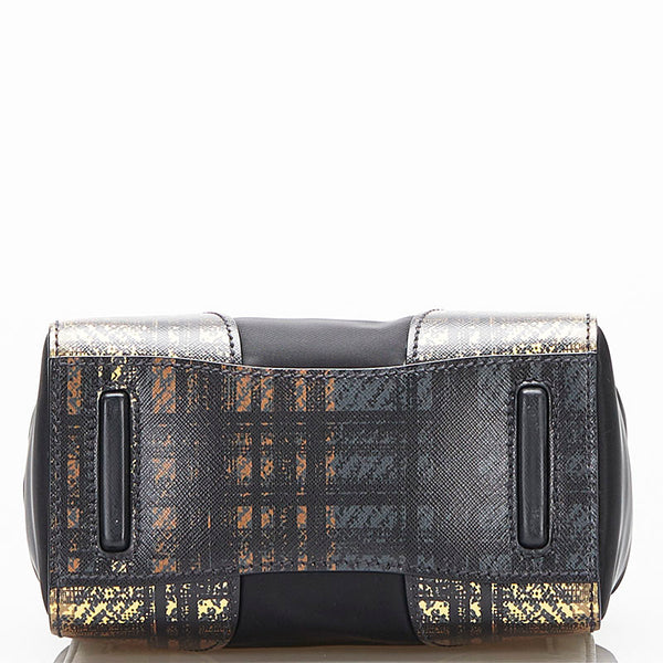 プラダ チェック 斜め掛け ハンドバッグ ショルダーバッグ 2WAY 1BA014 ブラウン ブラウン PVC ナイロン レディース PRADA 【中古】