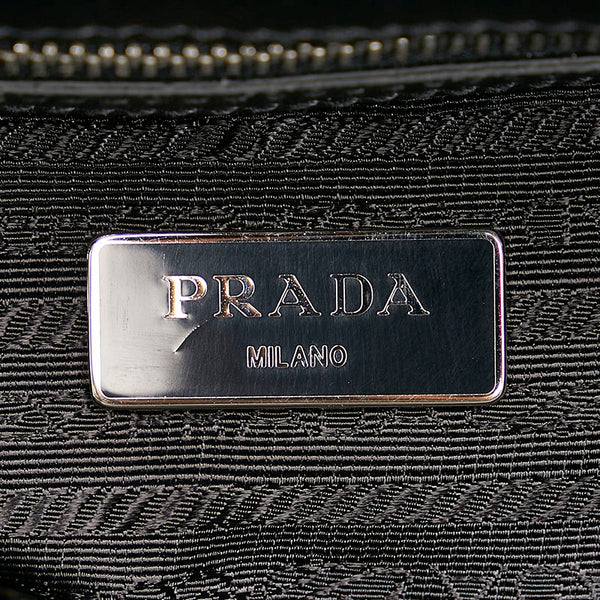 プラダ チェック 斜め掛け ハンドバッグ ショルダーバッグ 2WAY 1BA014 ブラウン ブラウン PVC ナイロン レディース PRADA 【中古】