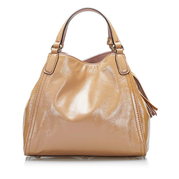 グッチ インターロッキングG ソーホー タッセル ハンドバッグ ショルダーバッグ 2WAY 336751 ブラウン パテントレザー レディース GUCCI 【中古】