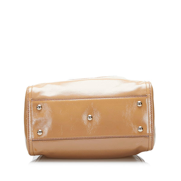 グッチ インターロッキングG ソーホー タッセル ハンドバッグ ショルダーバッグ 2WAY 336751 ブラウン パテントレザー レディース GUCCI 【中古】