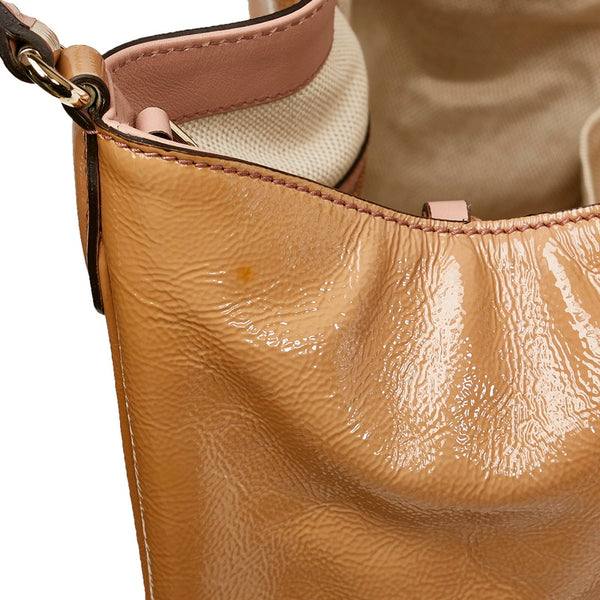 グッチ インターロッキングG ソーホー タッセル ハンドバッグ ショルダーバッグ 2WAY 336751 ブラウン パテントレザー レディース GUCCI 【中古】