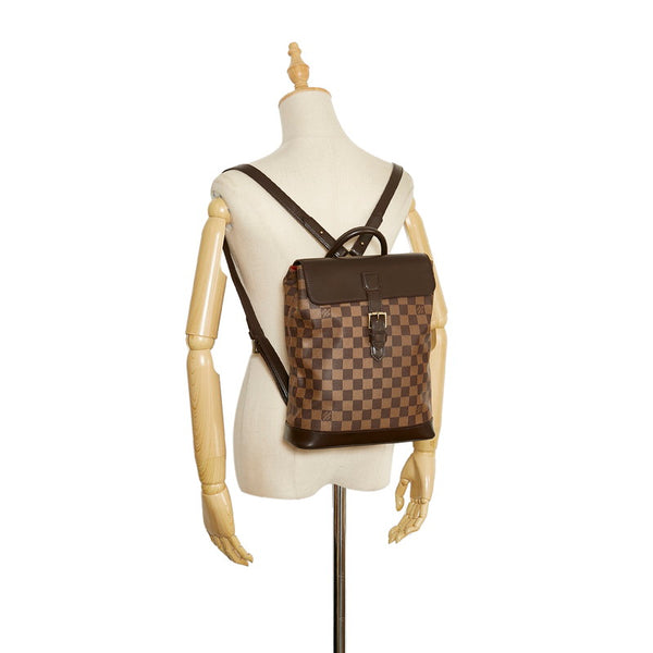ルイ ヴィトン ダミエ ソーホー リュック バックパック N51132 ブラウン PVC レザー レディース LOUIS VUITTON 【中古】
