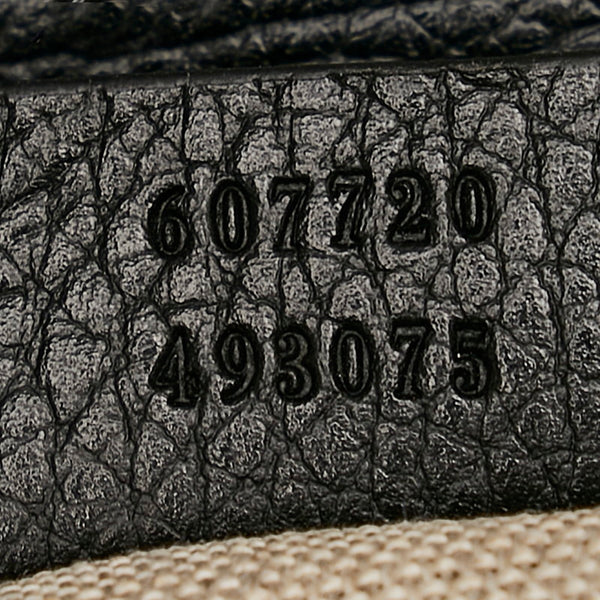 グッチ インターロッキングG チェーン ショルダーバッグ 607720 ブラック レザー レディース GUCCI 【中古】