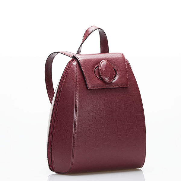 カルティエ マスト リュック バックパック ワインレッド レザー レディース CARTIER 【中古】