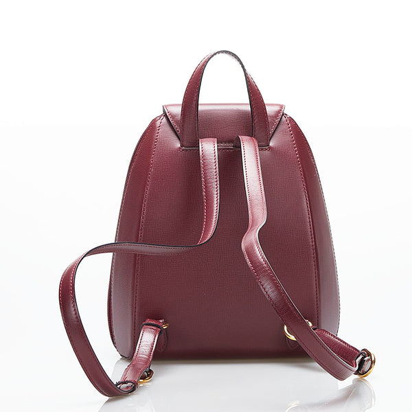 カルティエ マスト リュック バックパック ワインレッド レザー レディース CARTIER 【中古】