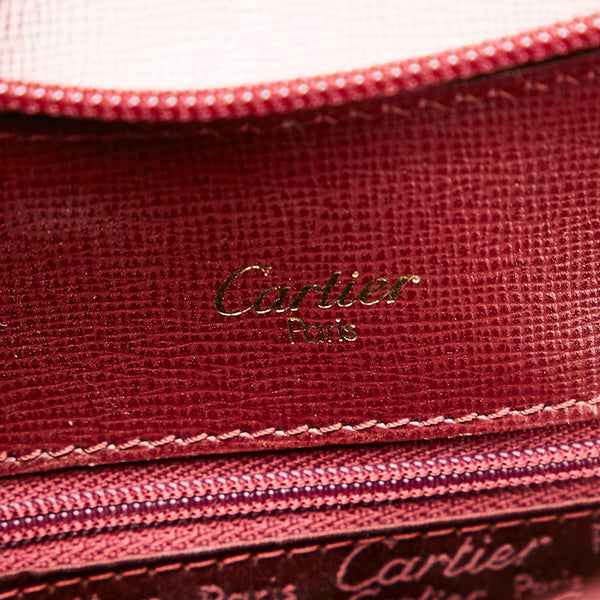 カルティエ マスト リュック バックパック ワインレッド レザー レディース CARTIER 【中古】