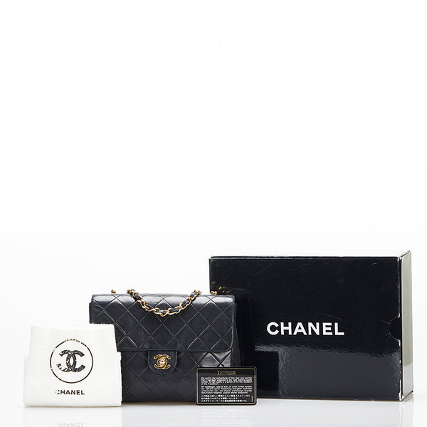 シャネル ミニ マトラッセ ココマーク ゴールド金具 チェーン ショルダーバッグ ブラック レザー レディース CHANEL 【中古】